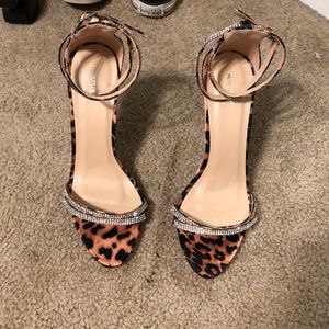 prettylittlething cheetah print heels